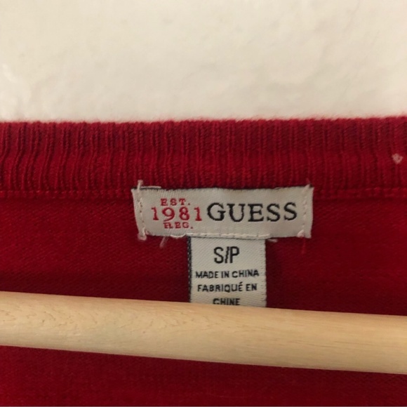 Guess Rouched Long Sleeve Dress in Red Size Small - Picture 2 of 7